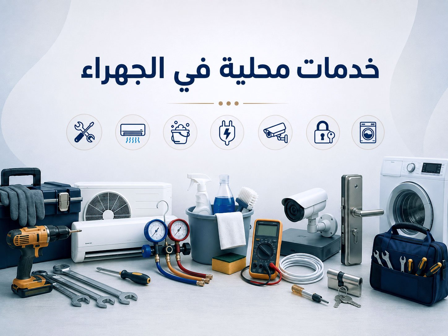 خدمات محلية في الجهراء تشمل التكييف والتنظيف والكهرباء وكاميرات المراقبة والأقفال والأجهزة المنزلية خدمات الجهراء